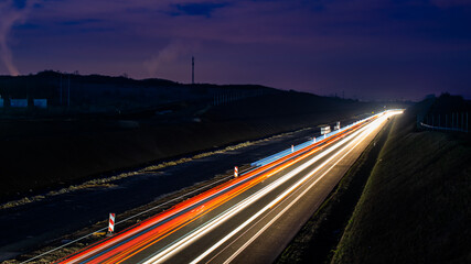 Fototapeta na wymiar lights of cars at night