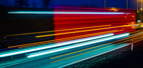 lights of cars at night