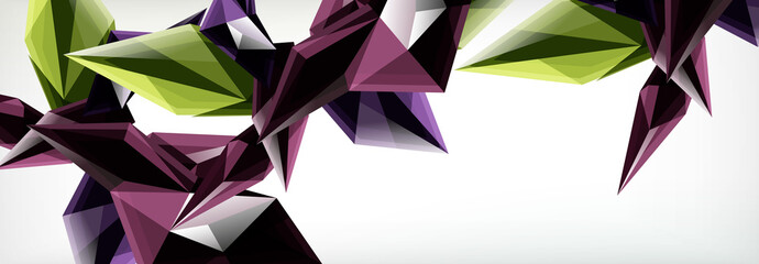 Obraz premium Vector 3d triangles and pyramids abstract background for business or technology presentations, internet posters or web brochure covers