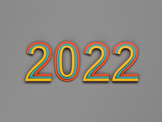 New Year 2022 Creative Design Concept - 3D Rendered Image	
