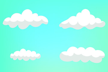 Set of clouds on a blue background
