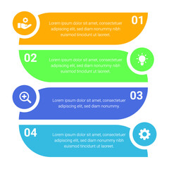 Colorful Rectangles Infographic With Icons and Texts