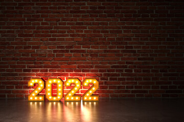 Naklejka na ściany i meble New Year 2022 Creative Design Concept - 3D Rendered Image 