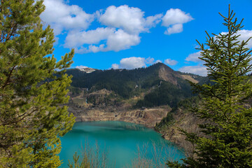 lake and mountains