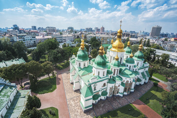 Aerial view of Saint Sophia Cathedral - Kiev, Ukraine