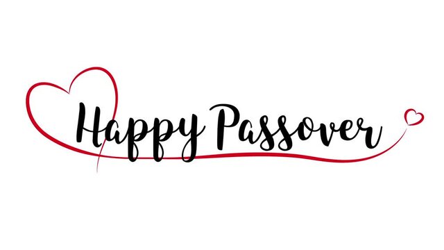 Happy Passover greeting with red Heart