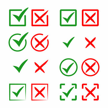Green Checkmark and Red Cross Collection