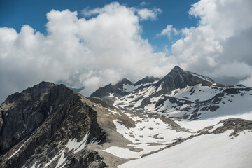 Glacier below the Schesaplana Mountain Top on the Border of Austria and Switzerland, including an Alpine Hut