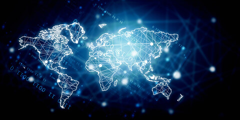 2d illustration world map abstract background
