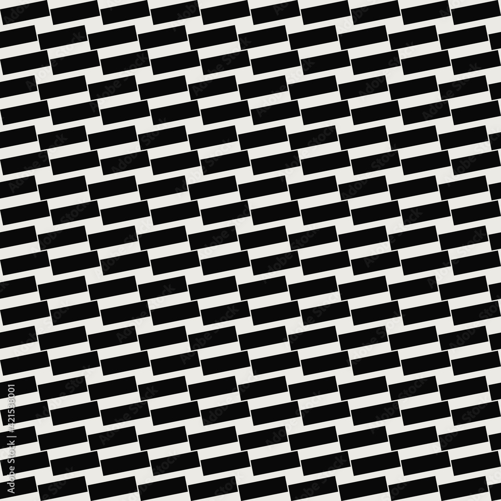 Aufkleber Digonal Bricks Lying. Vector Black Bricks Pattern. Seamless Bricks Pattern.