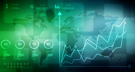 2d rendering Stock market online business concept. business Graph 