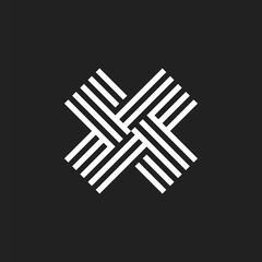 Black and white letter X initial logo icon