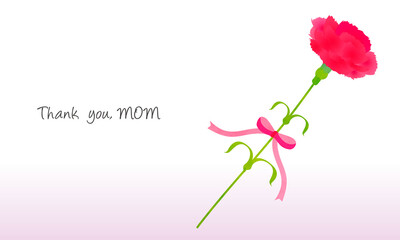 Thank you MOM! Vector illustration of carnation.