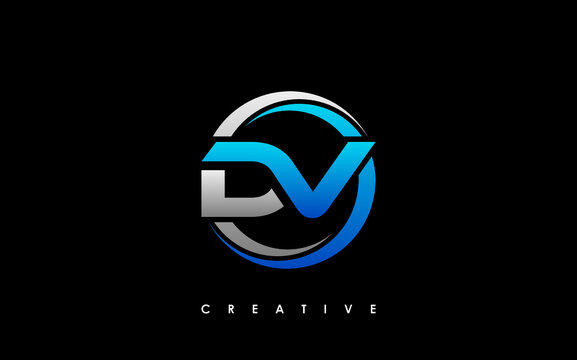 DV Letter Initial Logo Design Template Vector Illustration