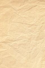 Crumpled yellow background paper texture