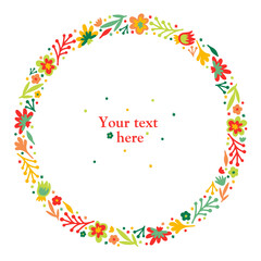 flower doodle wreath, autumn or summer mood 5.2 1