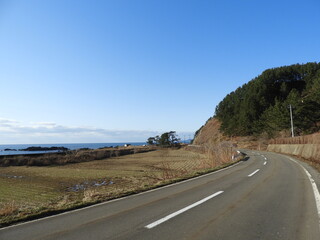 海沿いの国道