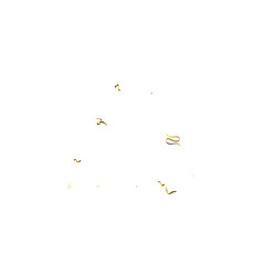 Holiday Serpentine. Gold Foil Streamers Ribbons.