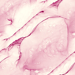 Obraz na płótnie Canvas Alcohol ink pink seamless background. Flow liquid