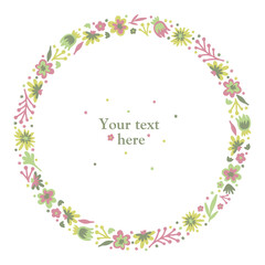 flower doodle wreath, autumn or summer mood 9.2 1