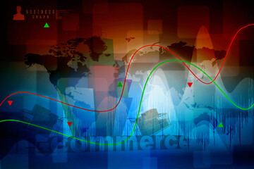 2d rendering Stock market online business concept. business Graph 