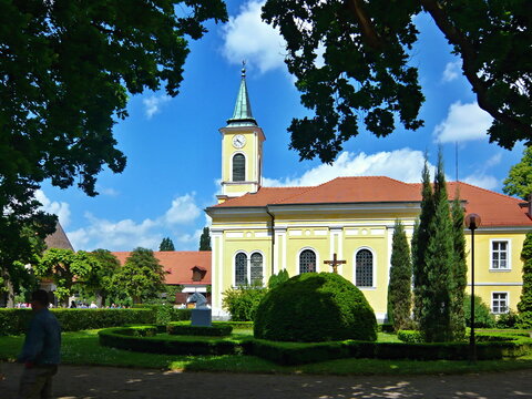 Czech Republic-view of the church in Kladruby nad Labem