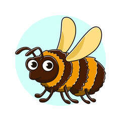 Honeybee Cute Character. Bee Flying Animal Kids Drawing Cartoon. Bees Insect Mascot Vector Illustration