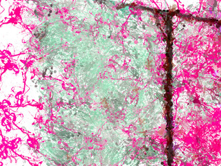 pink gray green splashes acrylic abstraction background