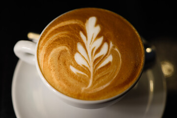 cup of coffee with beans