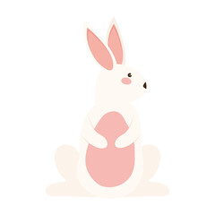 seated cute rabbit