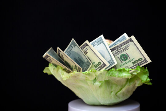 image of salad money dark background 