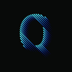  Initial line Letter Q Logo Icon Concept. Creative Minimal Alphabet Emblem Design Template. Graphic Symbol for Corporate Business Identity.Creative Vector Graphic Element.