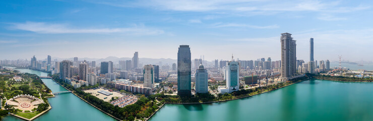 Fototapeta na wymiar Aerial photography of Xiamen city landscape