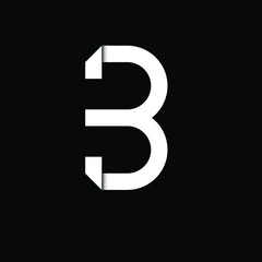 Monogram Initial Letter B Logo icon concept. Creative Minimal Alphabet emblem design template. Graphic Symbol for Corporate Business Identity. Creative Vector graphic element.