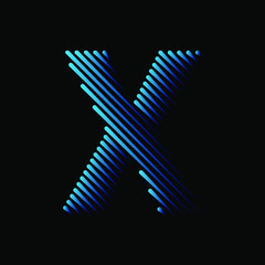  Initial line Letter X Logo Icon Concept. Creative Minimal Alphabet Emblem Design Template. Graphic Symbol for Corporate Business Identity.Creative Vector Graphic Element.