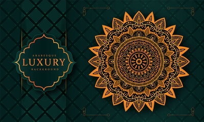 Luxury mandala background with arabesque pattern arabic islamic east style for Wedding card, book cover, Elegant background, Mehndi, tattoo, islamic, template, meditation, invitation