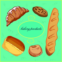 bakery products, vector