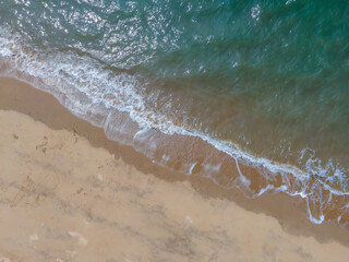 Fototapeta na wymiar Aerial photography coastline beach waves