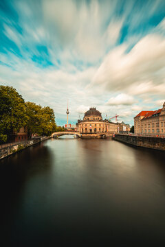 Exterior view of Bode Museum and Fernsehturm Berlin