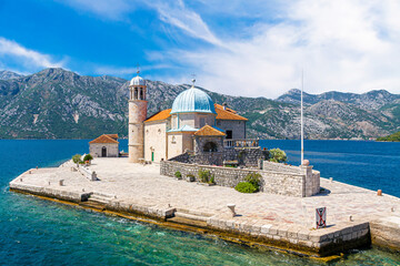 Fototapeta premium Church of Our Lady of the Rocks near Perast, Kotor Bay, Montenegro