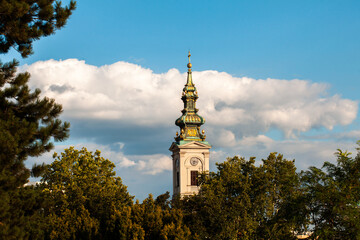 Clock Tower of Cathedral Church of St. Michael the Archangel in Belgrade city