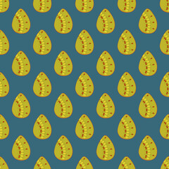 Abstract seamless easter pattern in marked style. Easter holiday background of doodle.