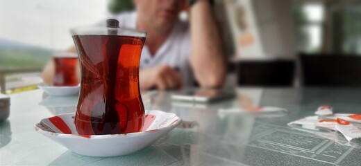 Glass of tea with my father