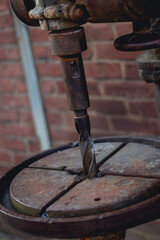 old rusty drill in Landschaftspark Duisburg