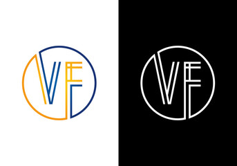 V F Letter Logo Design. Creative V F Letters icon vector.