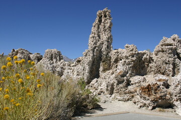 Tufa Volcanic Column Formation in Mono Lake, California, in the Owens Valley, Where Vulcanism below...
