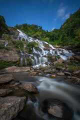 Waterfall in autumn, big beautiful waterfall, Mae Ya waterfall, Chiang Mai Province, Thailand The most beautiful waterfalls in northern Thailand