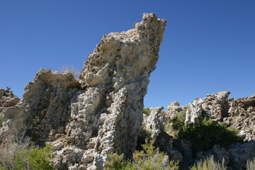 Tufa Volcanic Column Formation in Mono Lakes Landscape California
