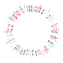 Circle frame with threecolor arrows and copy space for your text, vector  background  