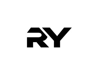 RY YR letter logo design vector template - obrazy, fototapety, plakaty